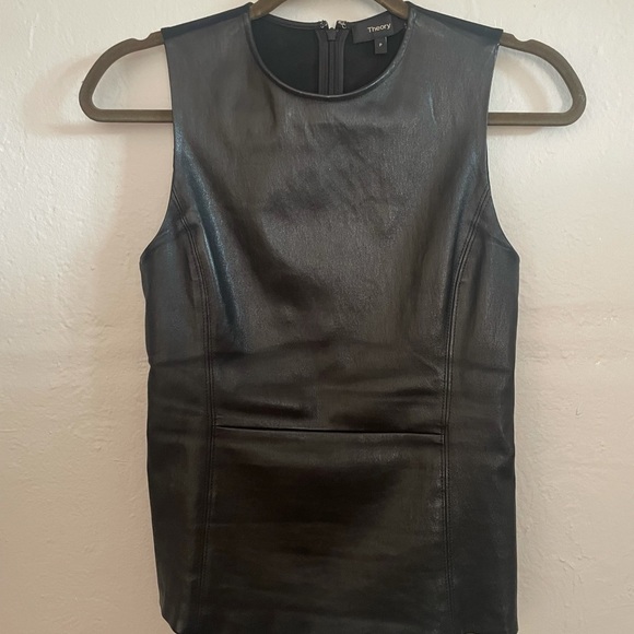 Theory Lambskin Leather Top - Picture 7 of 8